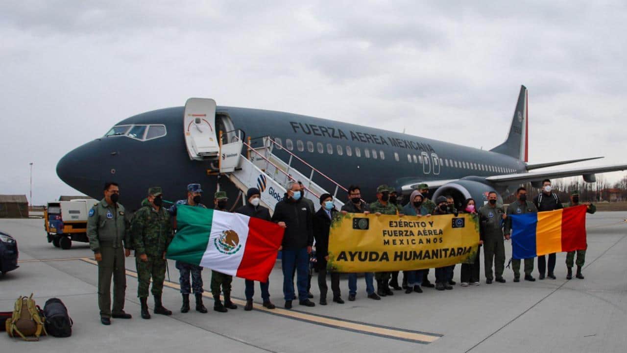 estos paises atraveso avion de fuerza aerea mexicana para llegar a rumania