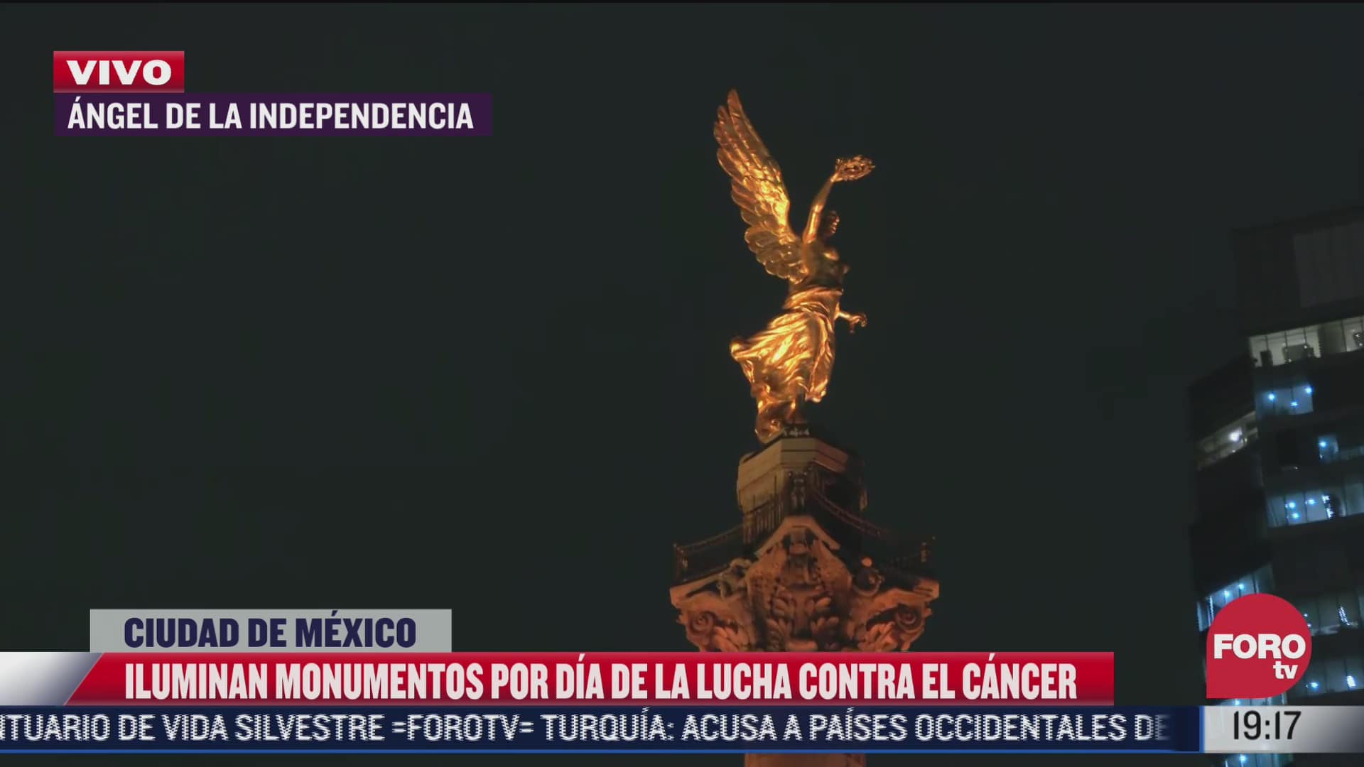 iluminan monumentos de cdmx por dia mundial de lucha contra el cancer