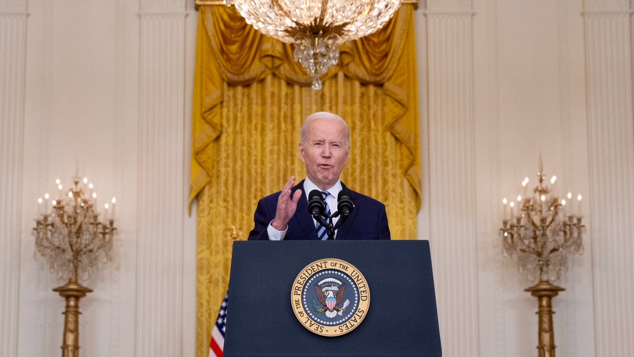 El presidente de Estados Unidos, Joe Biden, ofrece una conferencia de prensa sobre el conflicto entre Rusia y Ucrania