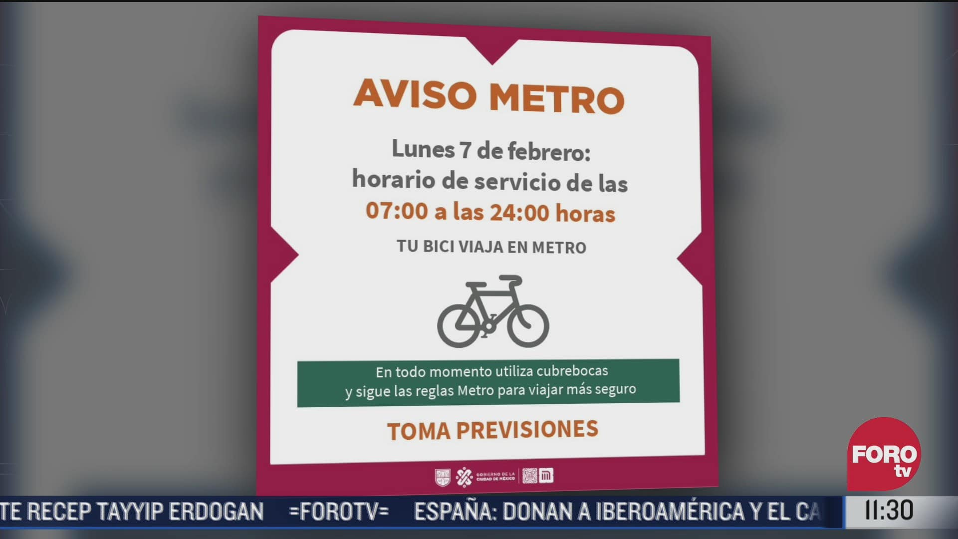 metro tendra horario de dia festivo el lunes 7 de febrero