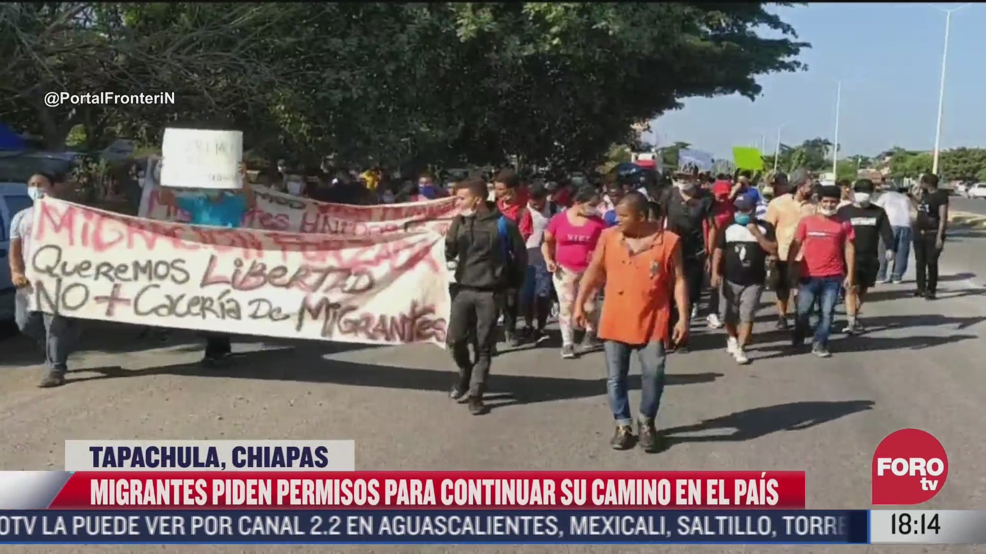 migrantes protestan contra operativos en chiapas