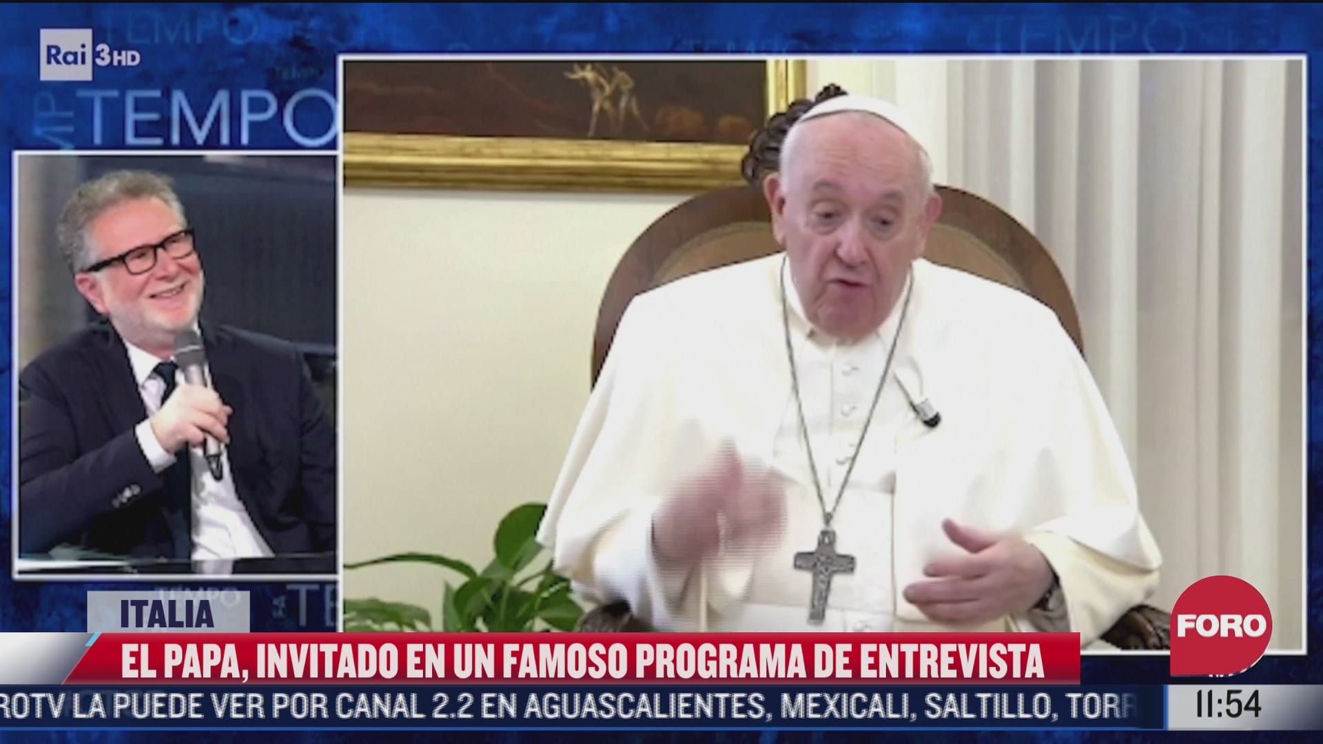 papa francisco invitado en un famoso programa de entrevista