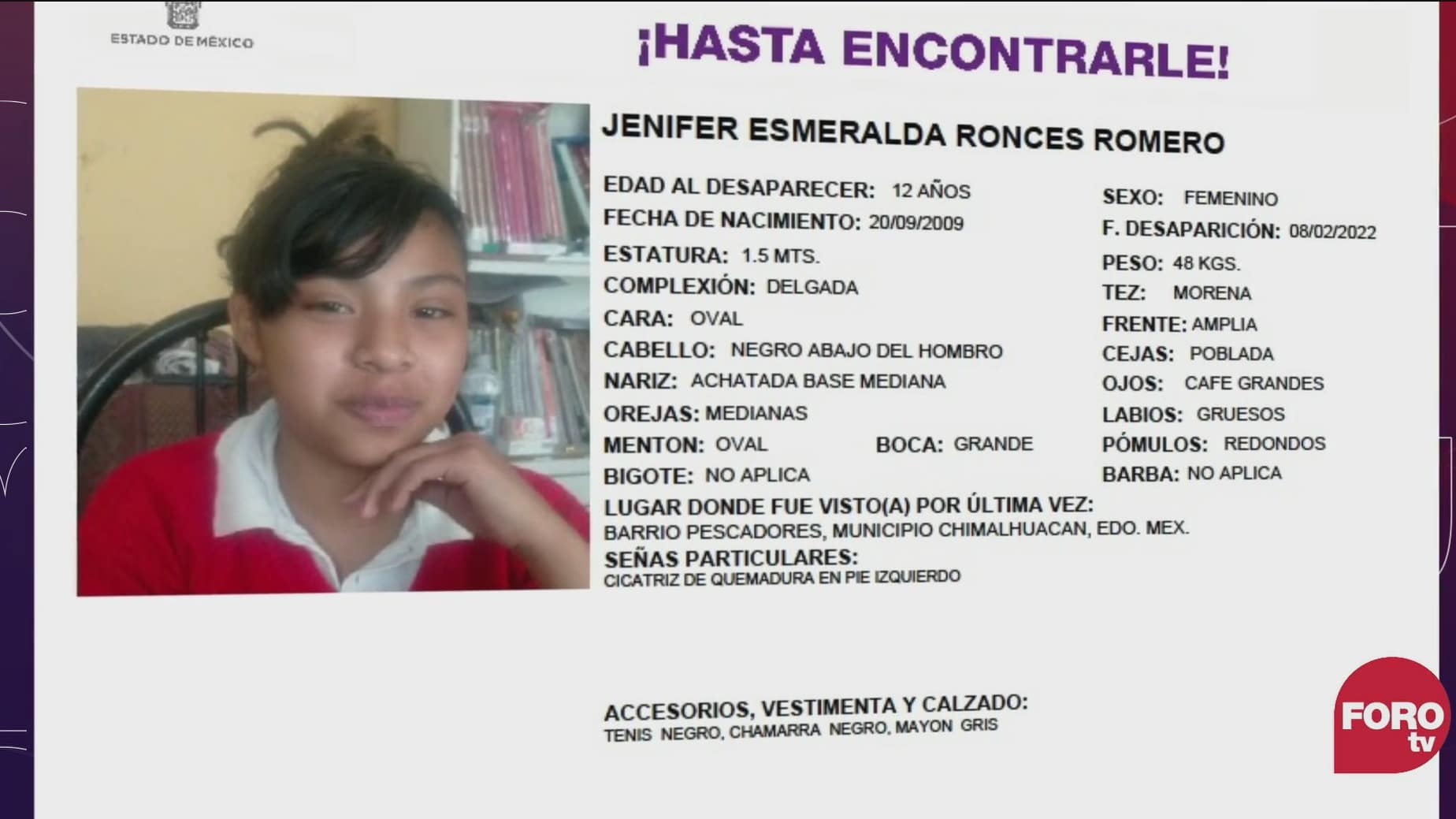 piden apoyo para localizar a menor desaparecida en chimalhuacan