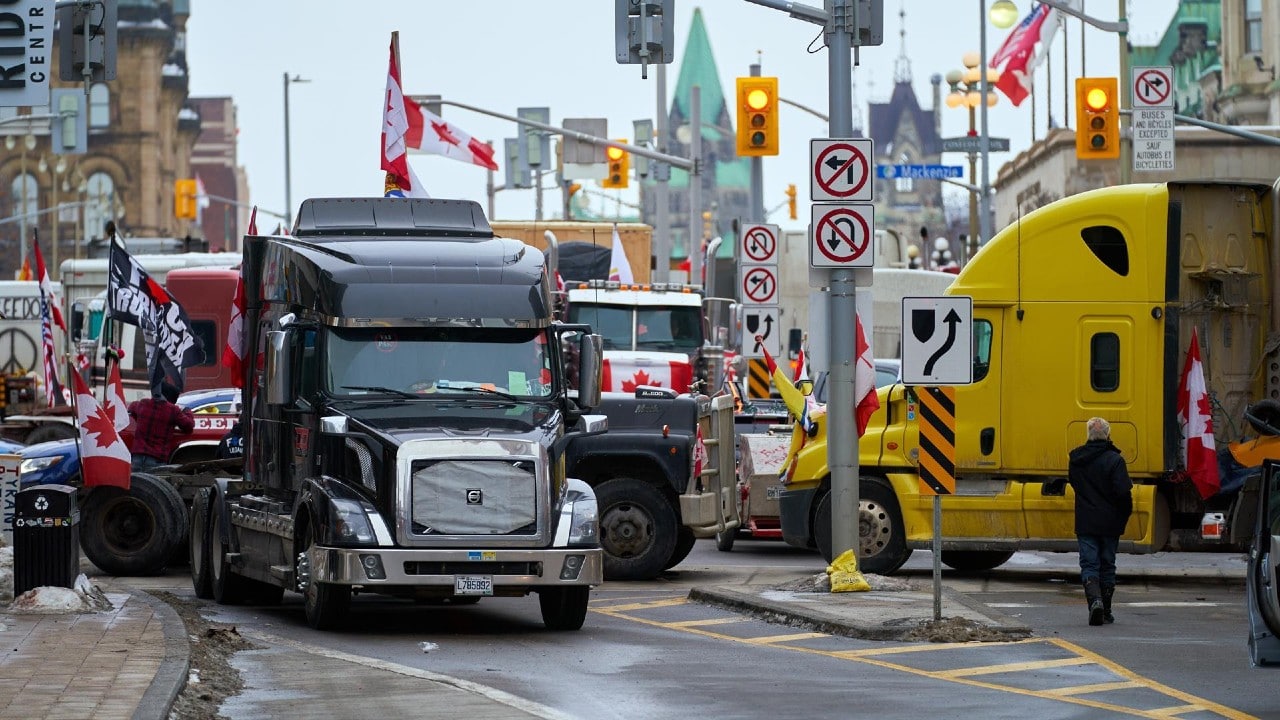 Protestas de camioneros en Ontario, Canadá