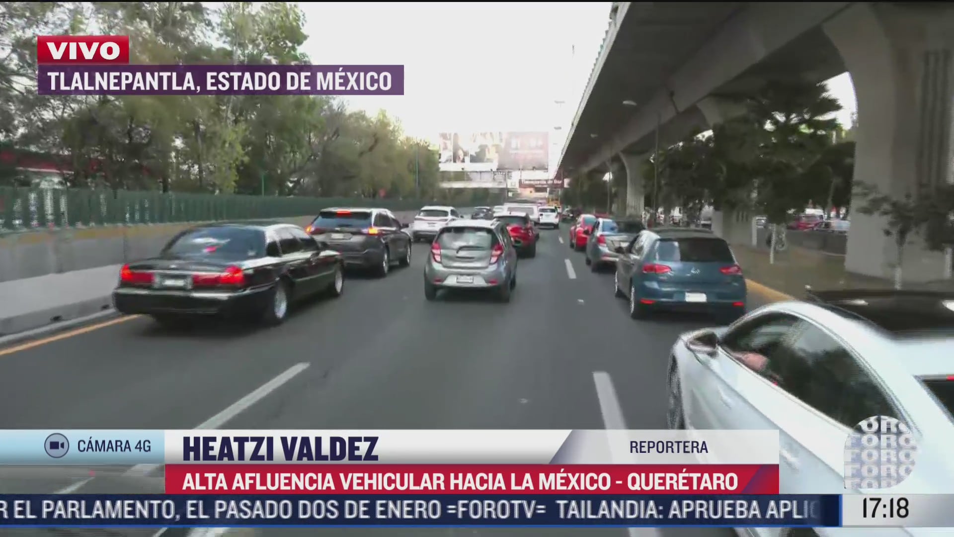 se registra trafico vehicular hacia la carretera mexico queretaro