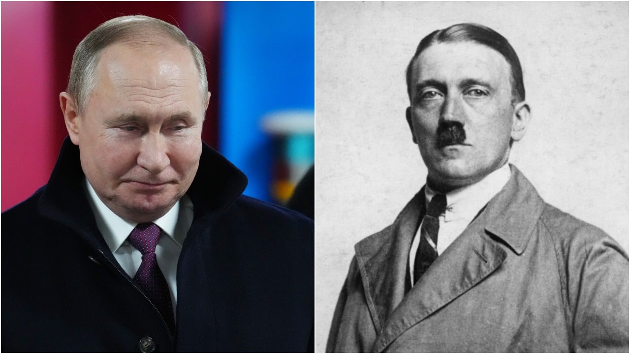 Ucrania compara a Putin con Hitler en caricatura en redes sociales