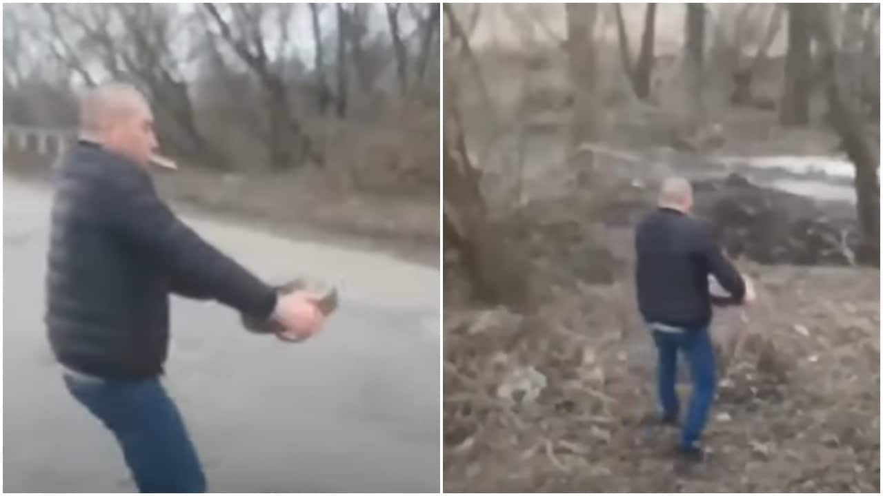 Ucrania, Rusia, mina, video viral, captura de pantalla