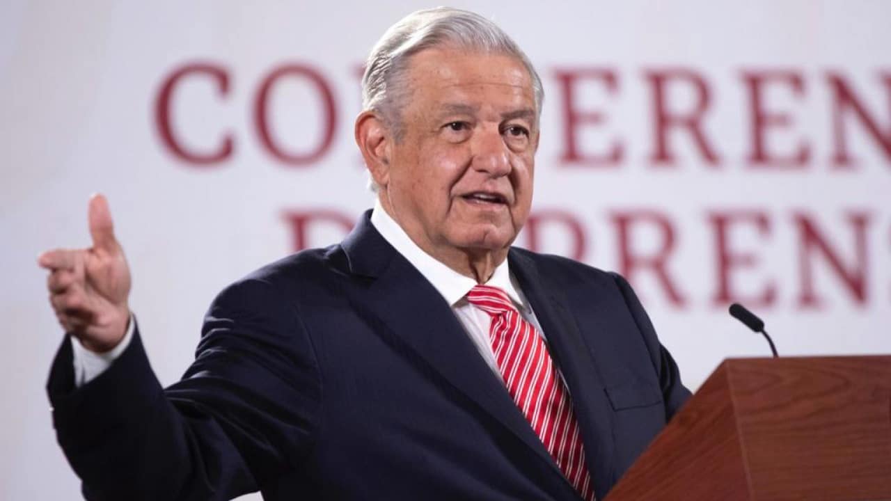Andrés Manuel López Obrador, presidente de México, durante la mañanera en Palacio Nacional