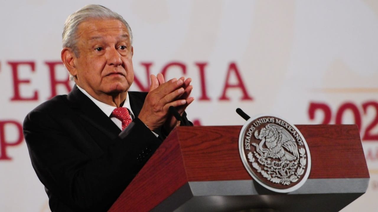 Andrés Manuel López Obrador, presidente de México, durante su conferencia mañanera en Palacio Nacional