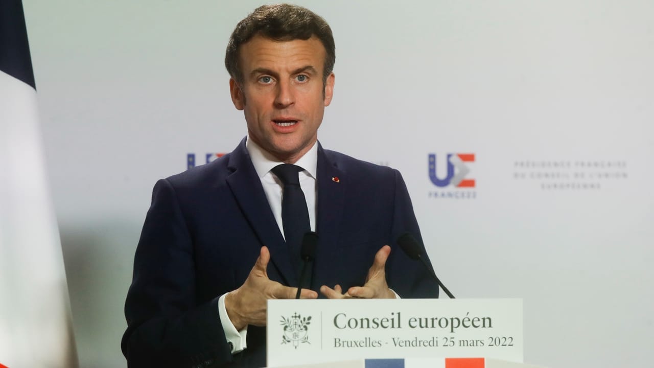 El presidente de Francia, Emmanuel Macron, durante una conferencia de prensa