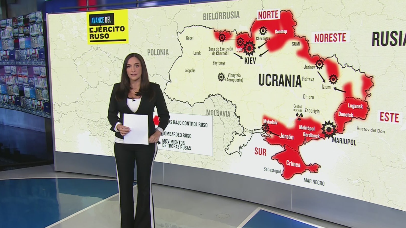 mapa el avance ruso sobre territorio ucraniano