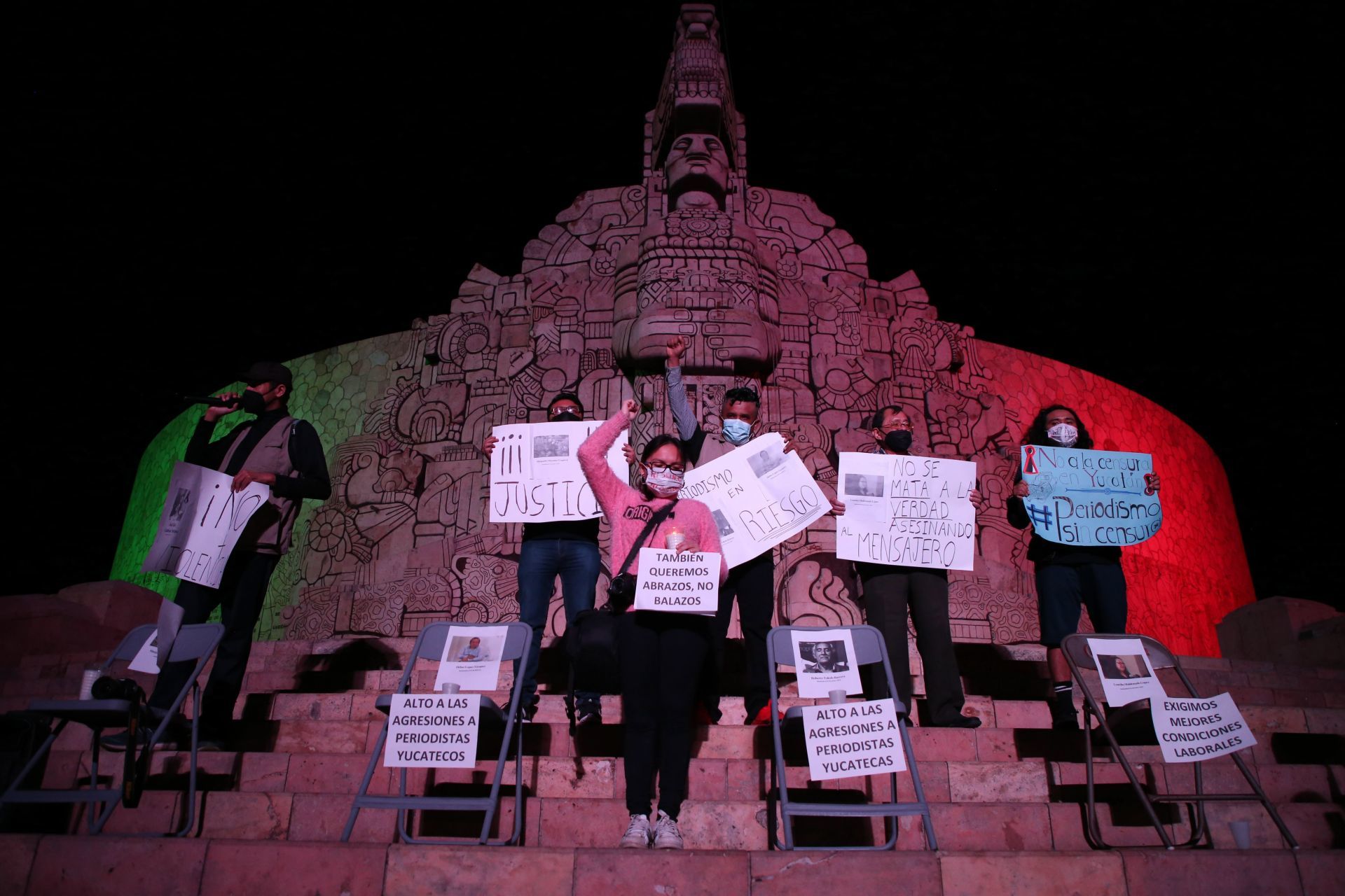 Periodisas de Yucatán se manifiestan para exigir justicia en los asesinatos de sus colegas en México (Cuartoscuro)