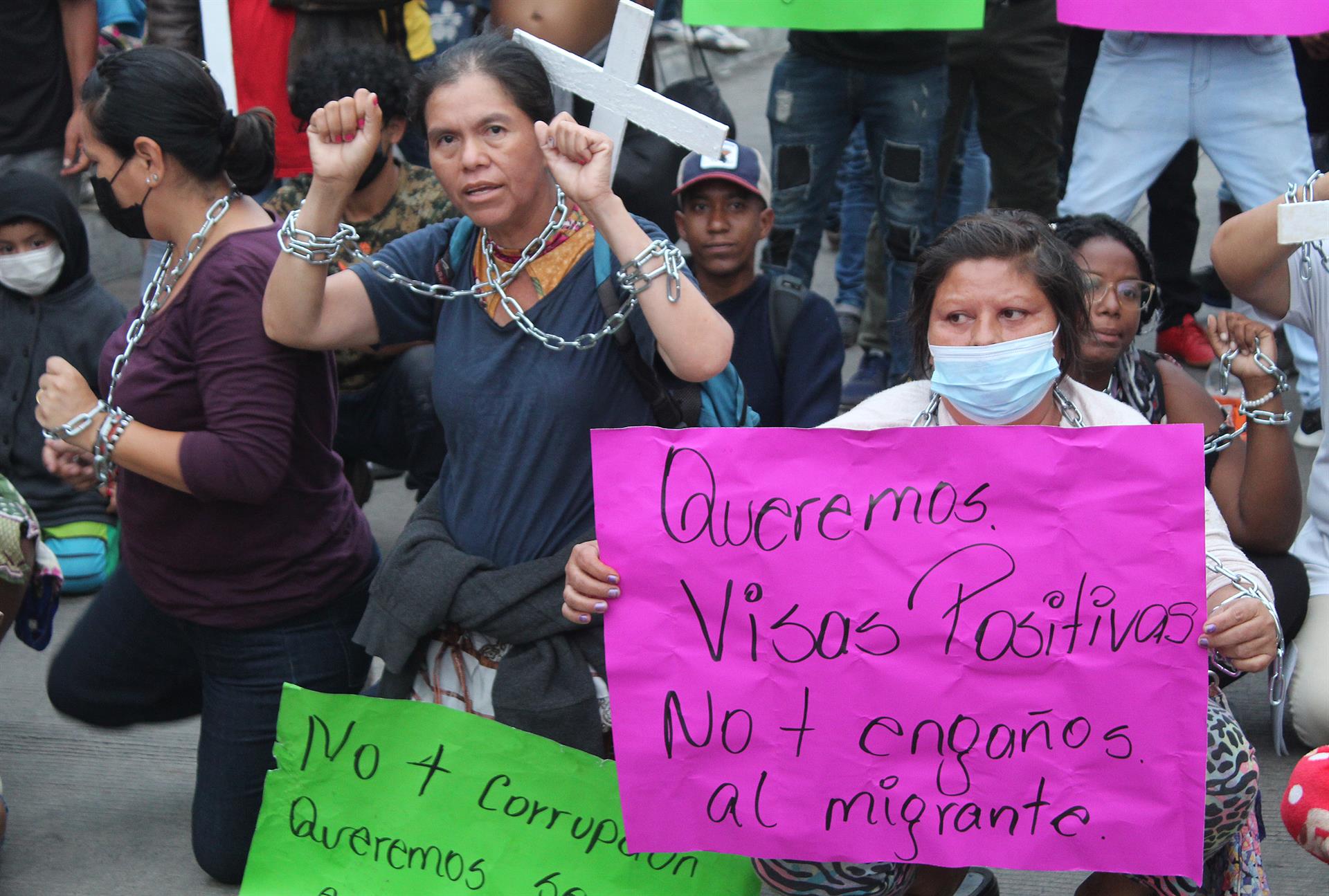 Atienden a migrantes que protestaron en Chiapas: INM