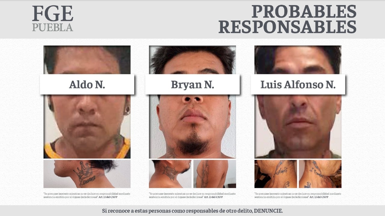 Detienen a tres presuntos implicados en la ejecución de 10 personas en Atlixco, Puebla