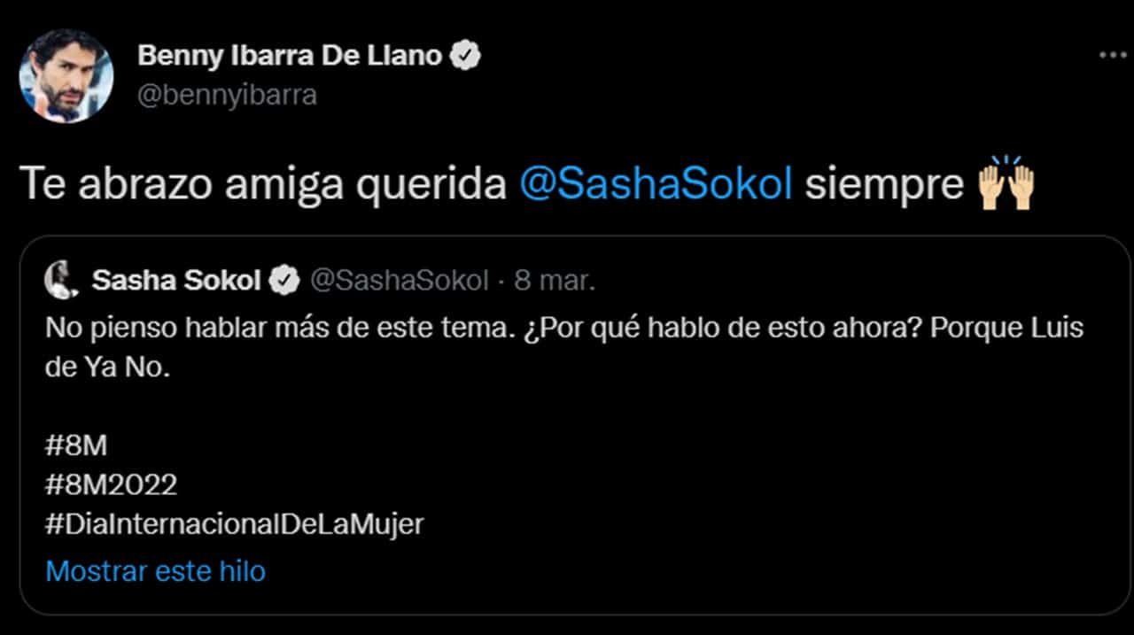 Benny Ibarra sobre denuncia de Sasha contra Luis de Llano