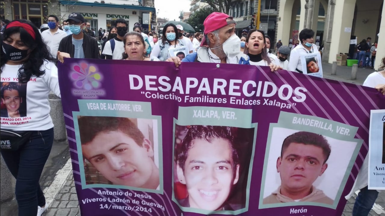 Familiares de desaparecidos marchan para pedir justicia en Xalapa, Veracruz