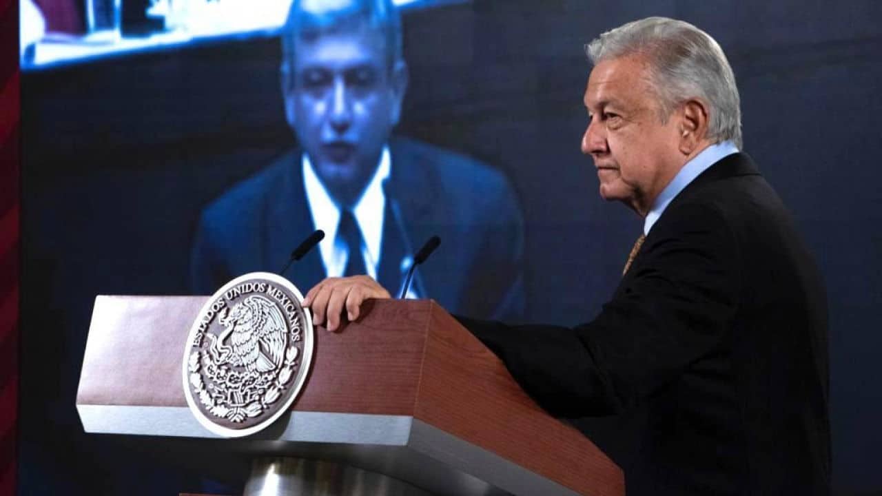 Andrés Manuel López Obrador, presidente de México, durante su mañanera en Palacio Nacional