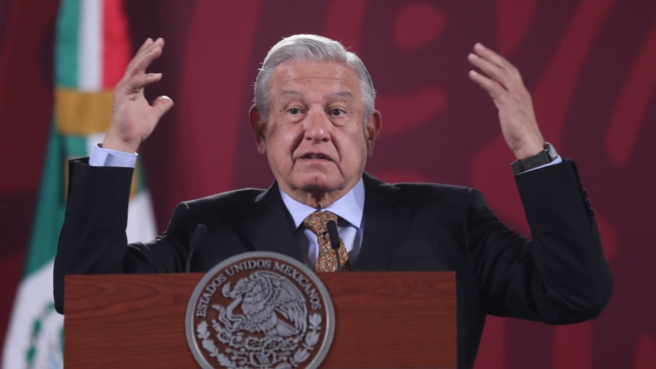 Andrés Manuel López Obrador, presidente de México, durante su mañanera en Palacio Nacional.