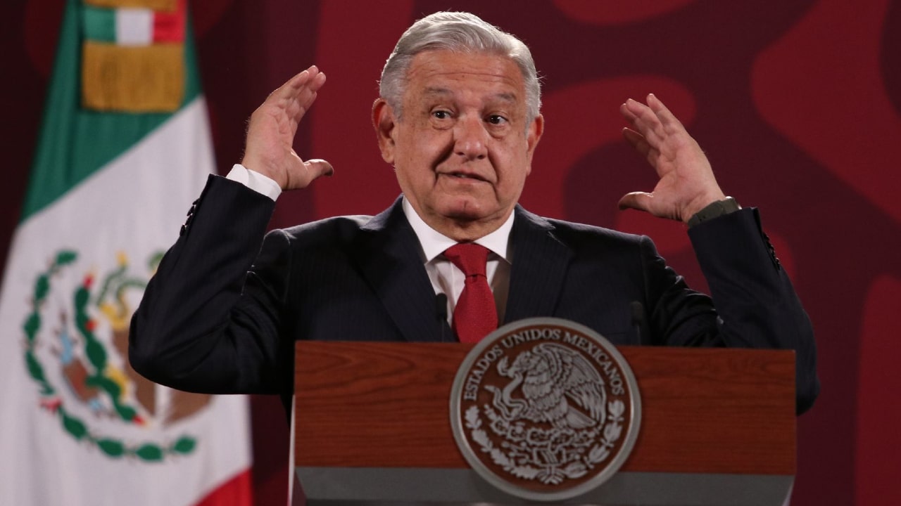 Andrés Manuel López Obrador, presidente de México durante su conferencia mañanera en Palacio Nacional