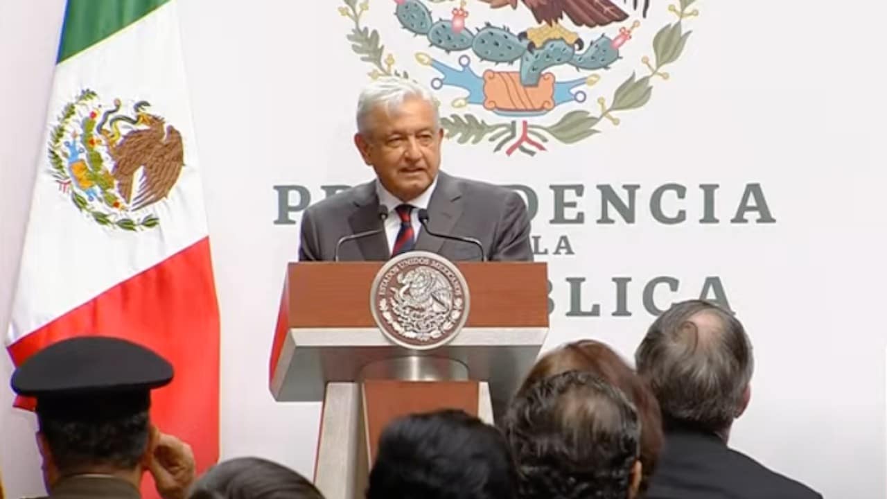 El presidente Andrés Manuel López Obrador desde Palacio Nacional, en su informe 100 Días, Cuarto Año de Gobierno, 12 de abril de 2022 (Gobierno de México)