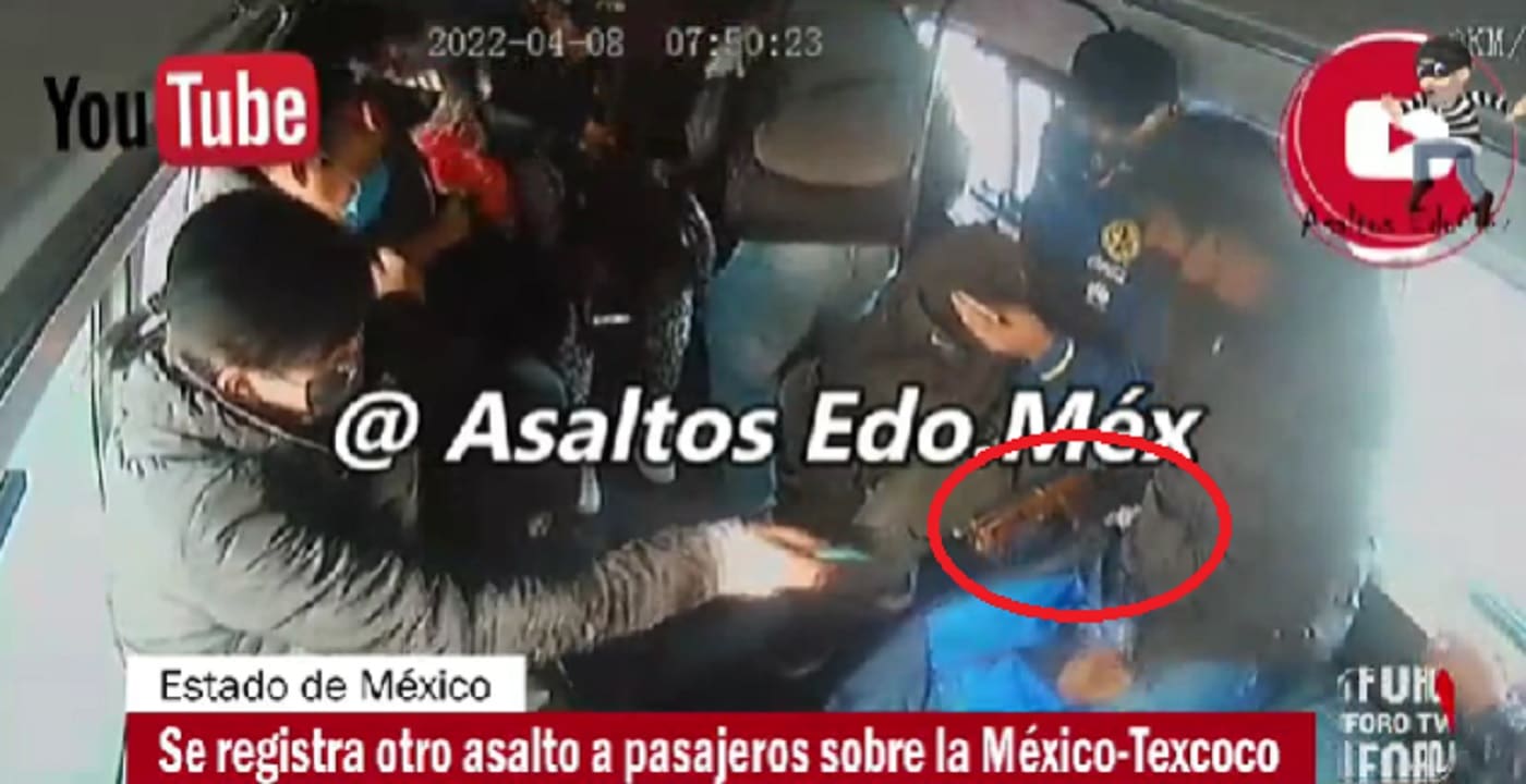Asaltan pasajeros en la México-Texcoco con subametralladora