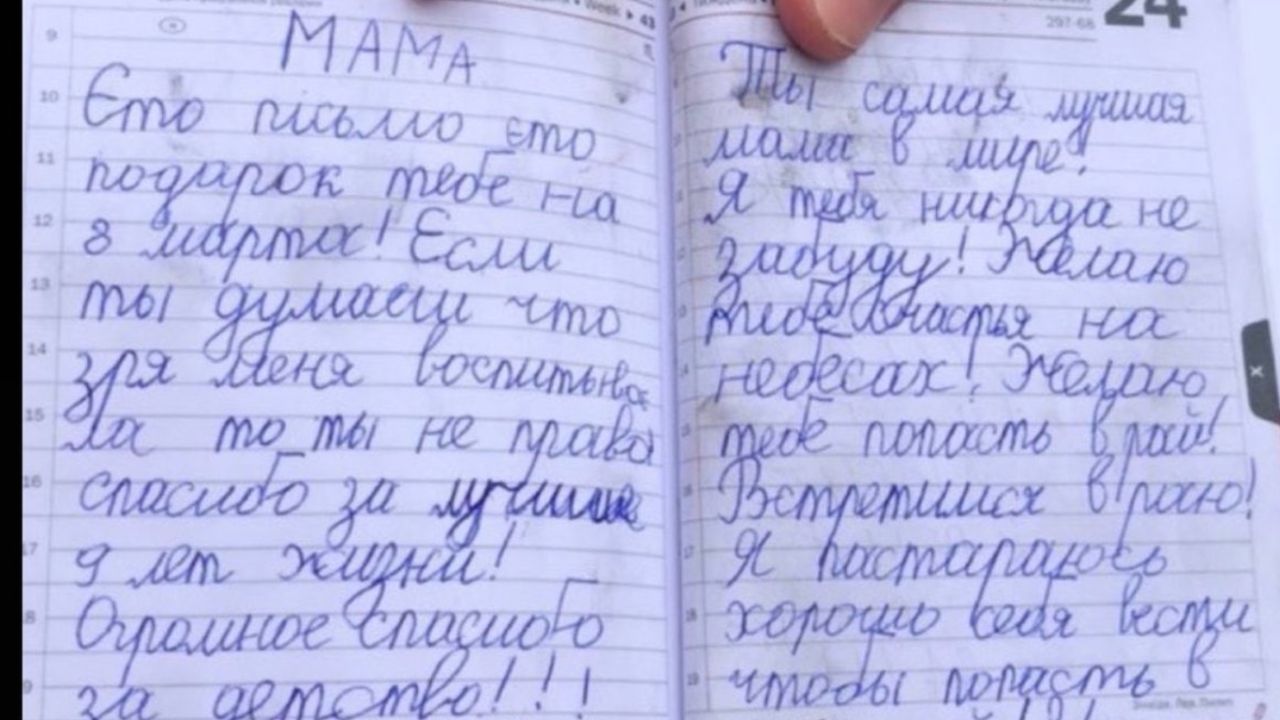 Carta de niña Ucrania a madre muerta en un bombardeo ruso