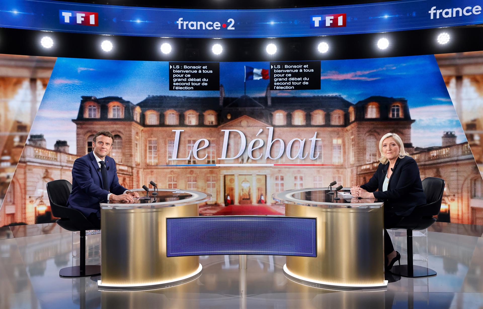 Macron y Le Pen chocan por relación con Rusia en debate