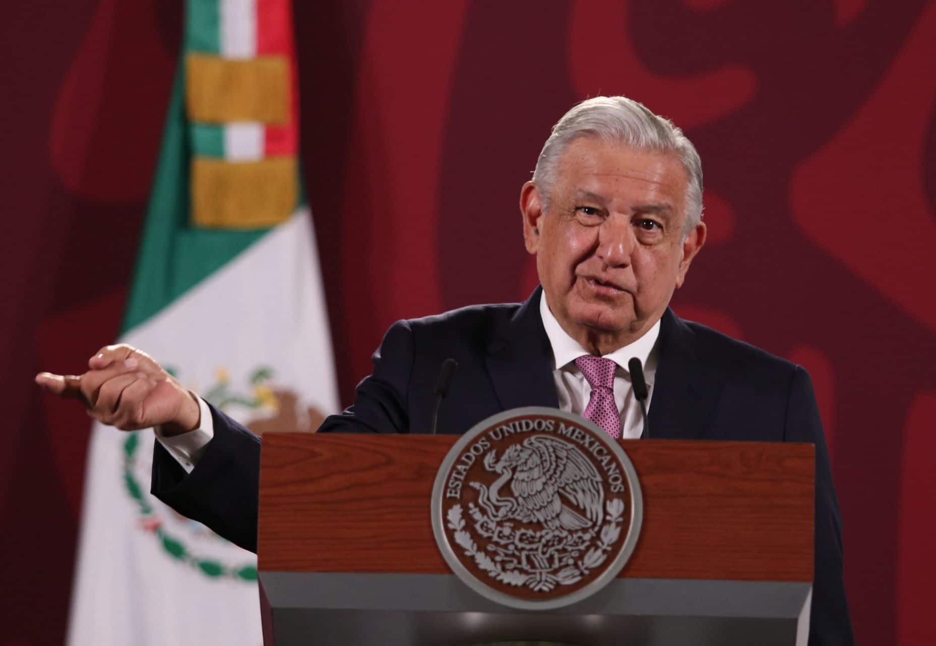 Andrés Manuel López Obrador, presidente de México durante la conferencia matutina en Palacio Nacional.
