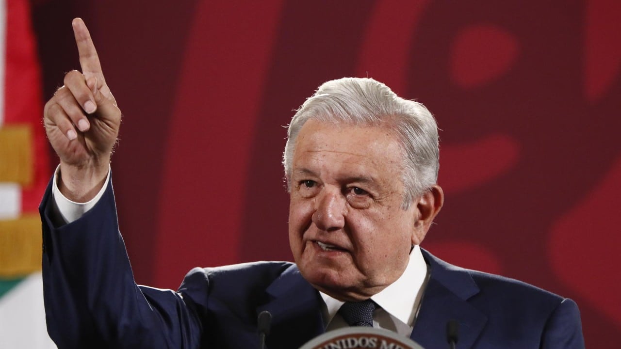 El presidente López Obrador habla en conferencia mañanera