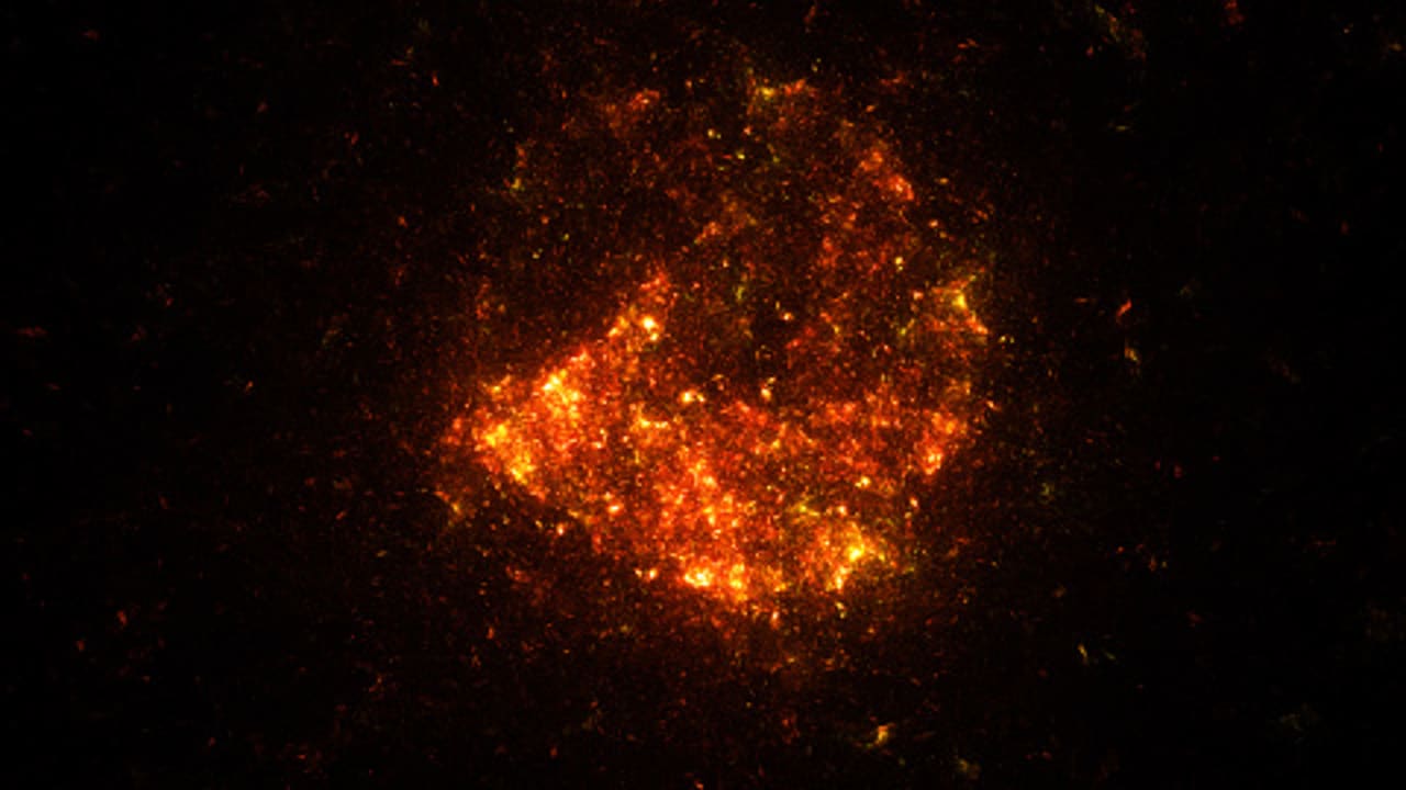 Imagen hecha en computadora de una explosión en el espacio exterior. Fuente: Getty Images, archivo