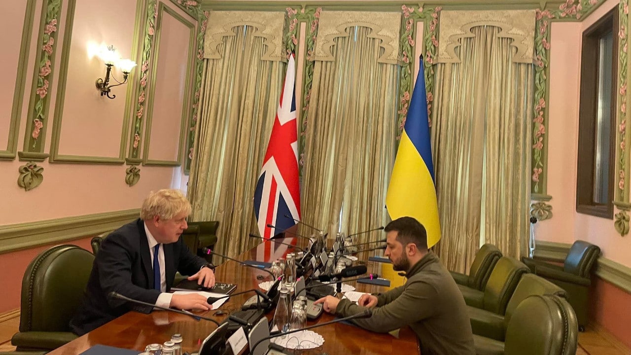 Boris Johnson se reúne con Volodímir Zelenski en Kiev