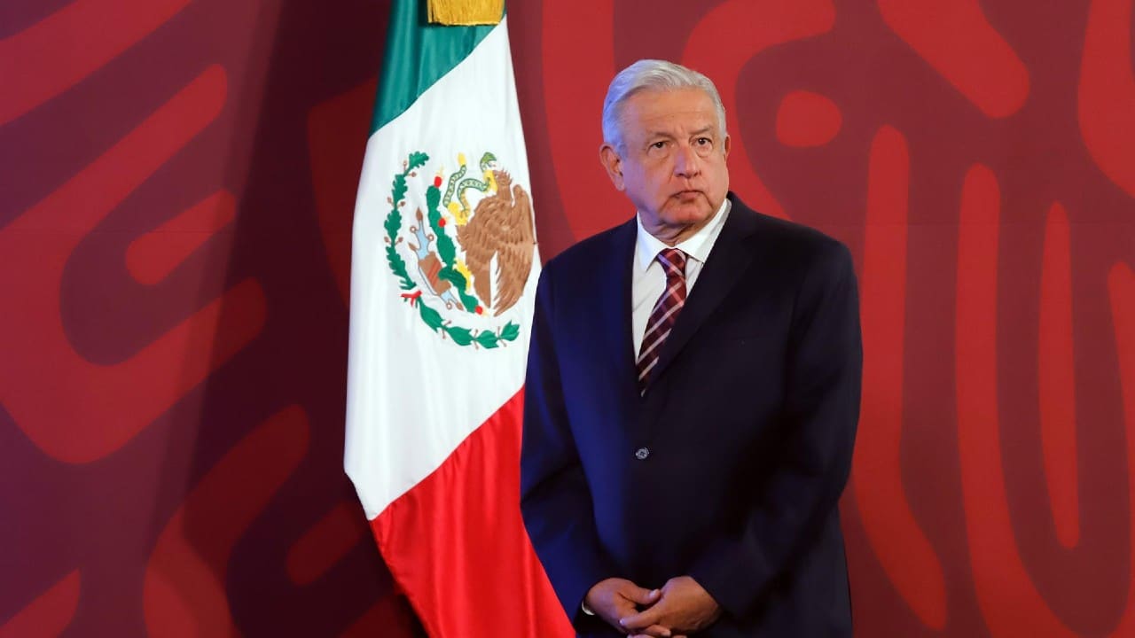 López Obrador en conferencia mañanera en Palacio Nacional