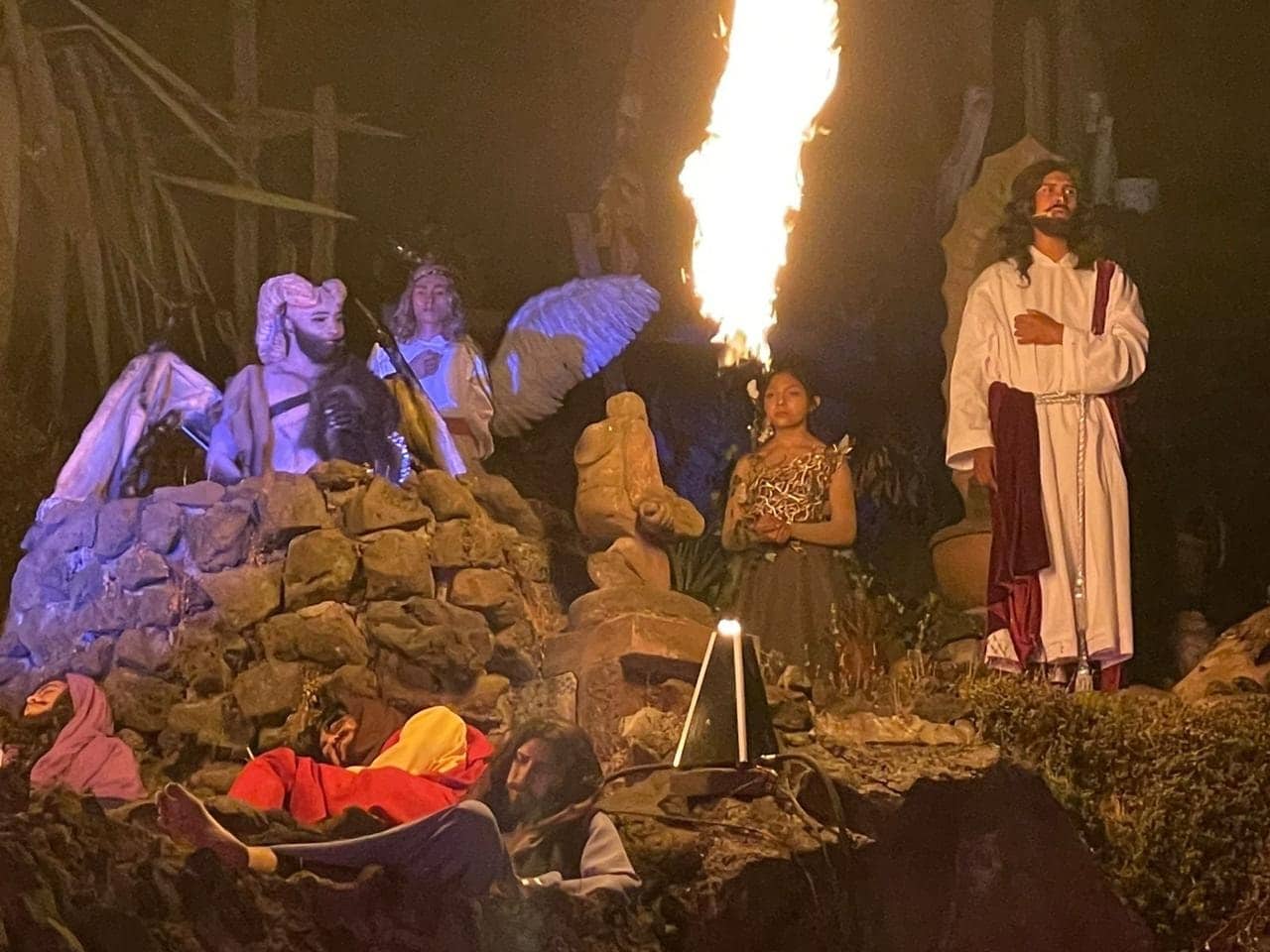 Escenificación de la Última Cena y aprehensión de Jesús, en Iztapalapa, transcurren en calma este Jueves Santo