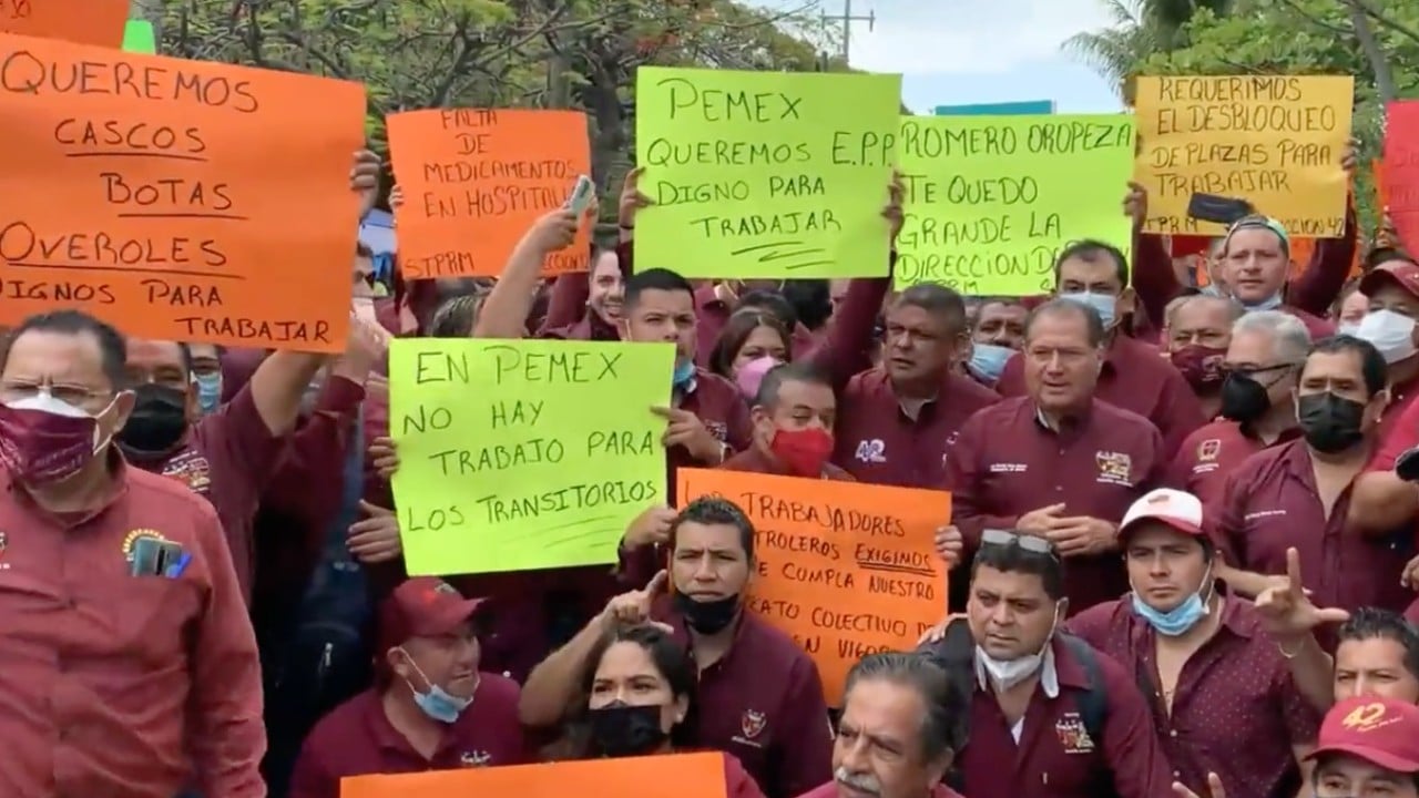 Trabajadores sindicalizados de Pemex se rebelan por congelamiento de prestaciones; exigen mejoras laborales