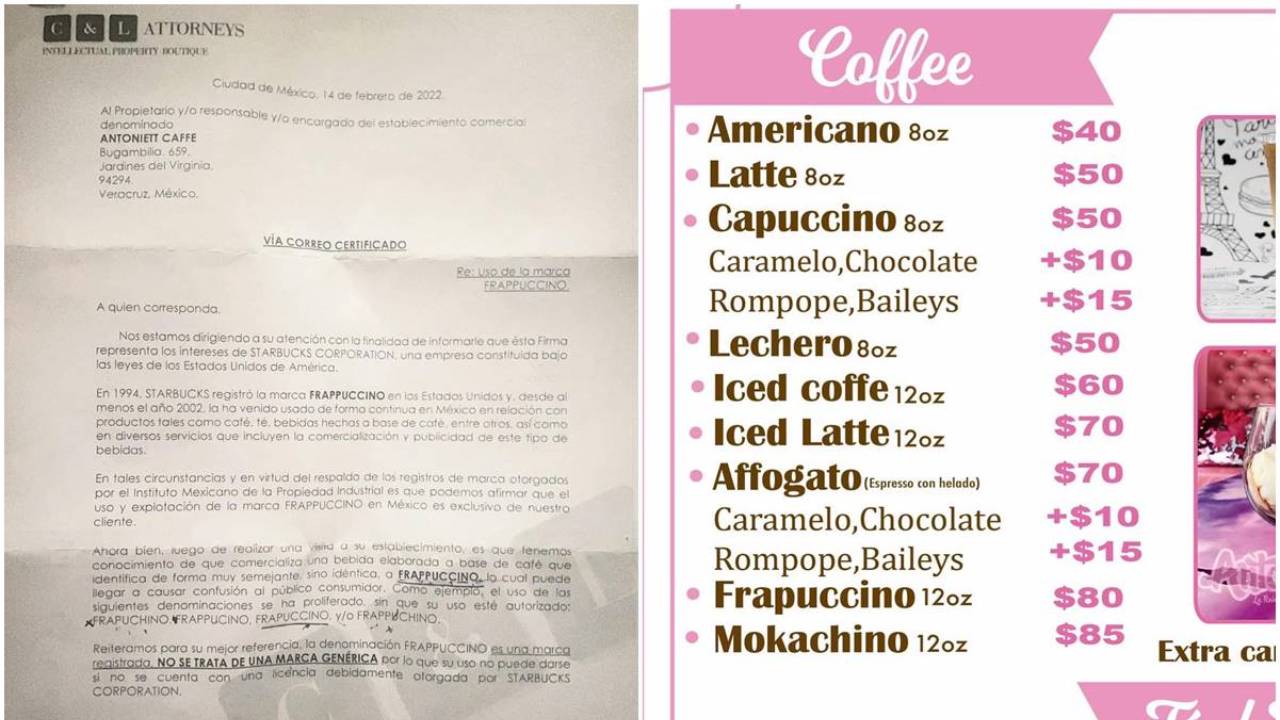 Starbucks exige a cafetería no usar la palabra frapuccino