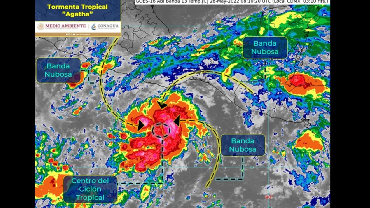 Se forma la tormenta tropical ‘Agatha’ en el Pacífico; podría intensificarse a huracán categoría 2