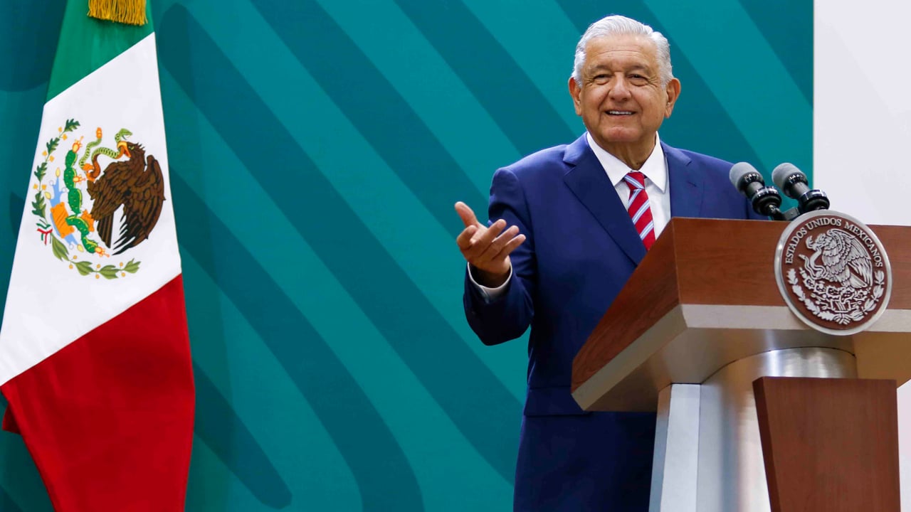 El presidente de México, Andrés Manuel López Obrador, en su conferencia mañanera desde Puebla