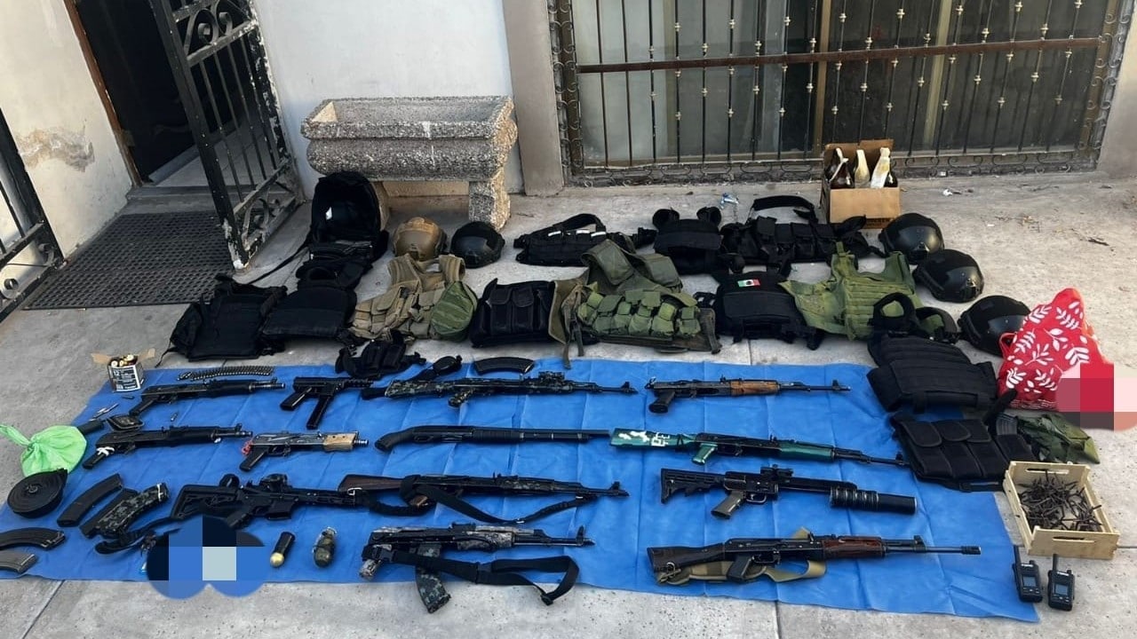 FGR asegura armas, drogas y vehículos en inmueble de Ciudad Obregón