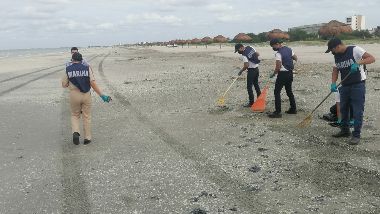 Autoridades denuncian presencia de hidrocarburo en costas de Campeche
