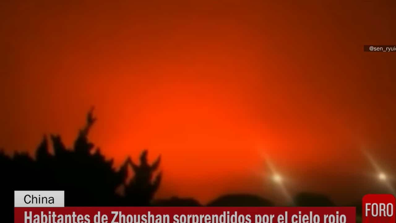 cielo rojo, China, meteorología, rojo sangre, fenómenos extraños, captura de pantalla