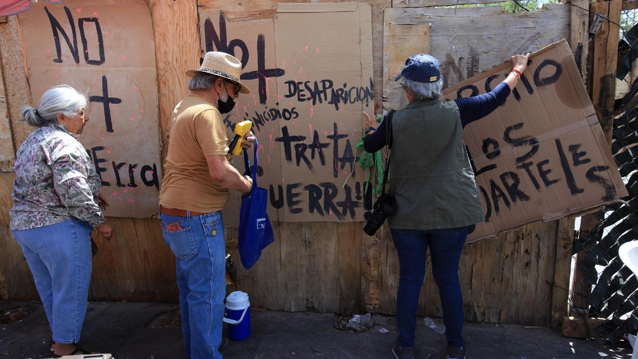 Manifestación en contra de la militarización y feminicidios en Ciudad Juárez, Chihuahua