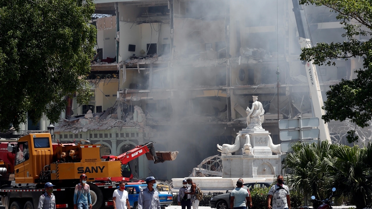 fuerte explosión que destruyó el hotel Saratoga de La Habana, Cuba