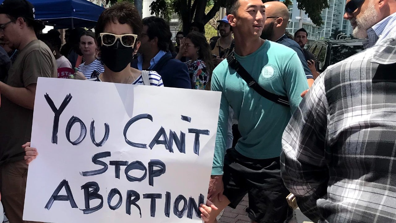 Manifestación pro aborto en Miami, Florida
