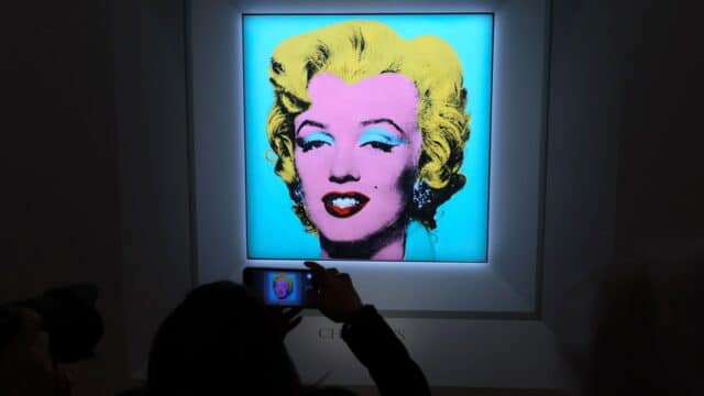 La pintura "Shot Sage Blue Marilyn" de Andy Warhol (Getty Images)
