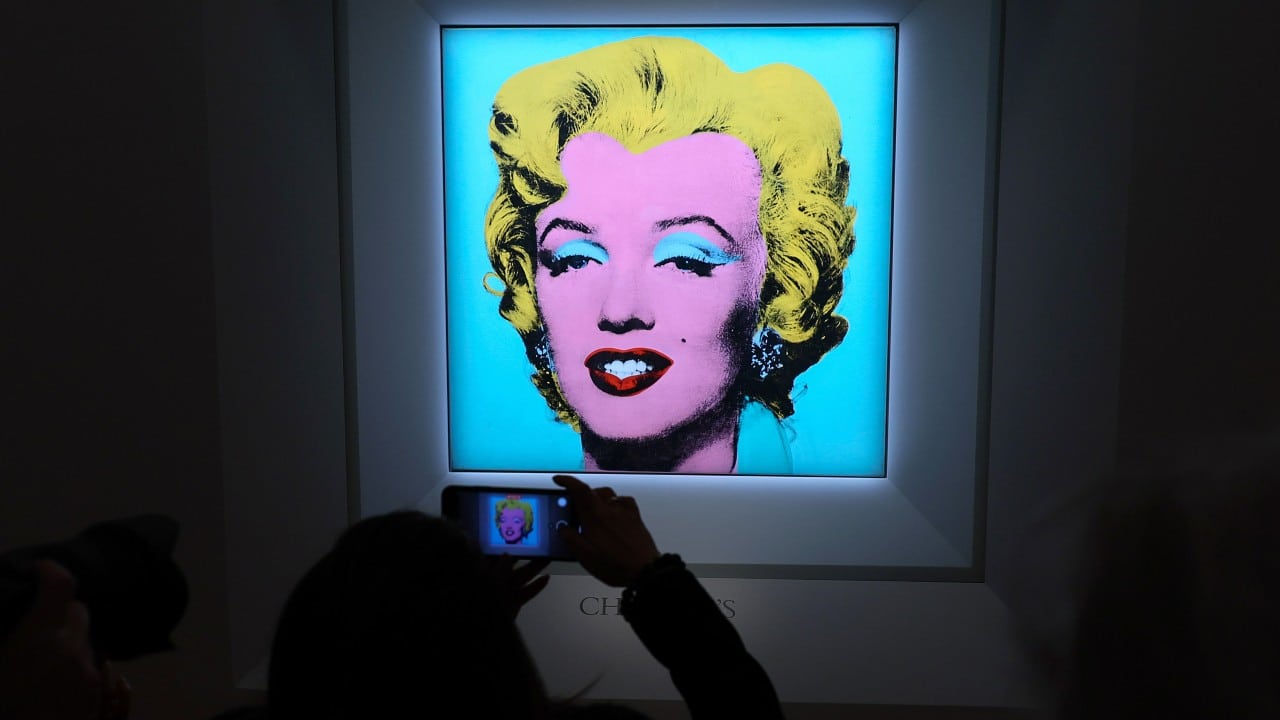 La pintura "Shot Sage Blue Marilyn" de Andy Warhol (Getty Images)