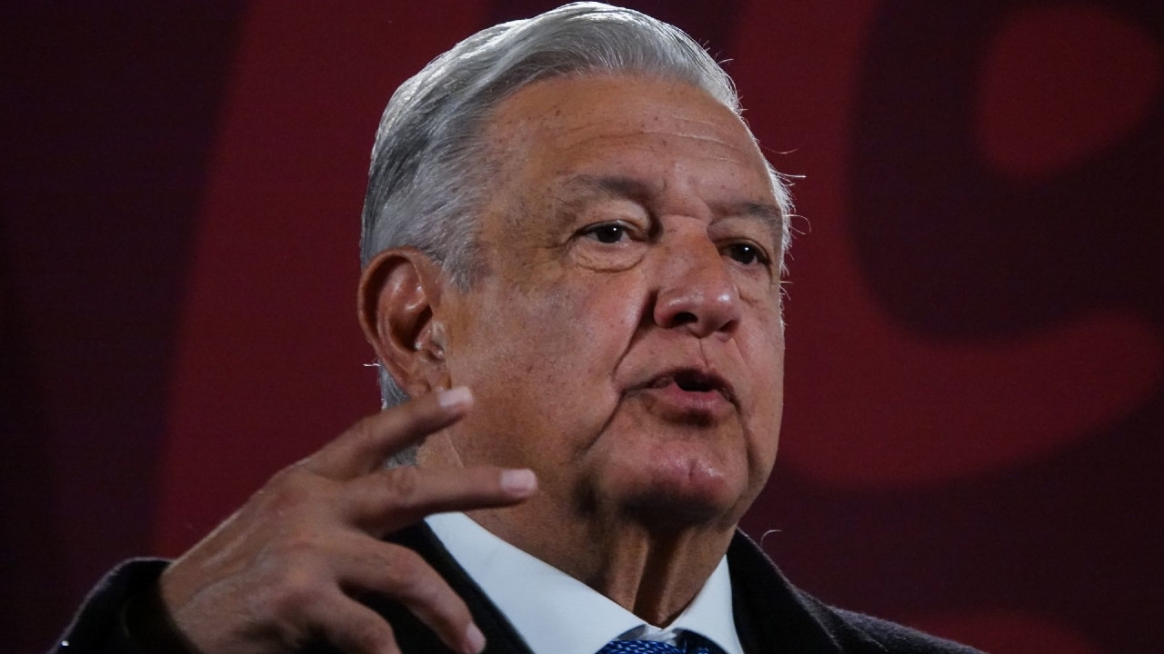El presidente Andrés Manuel López Obrador durante la conferencia mañanera en Palacio Nacional.