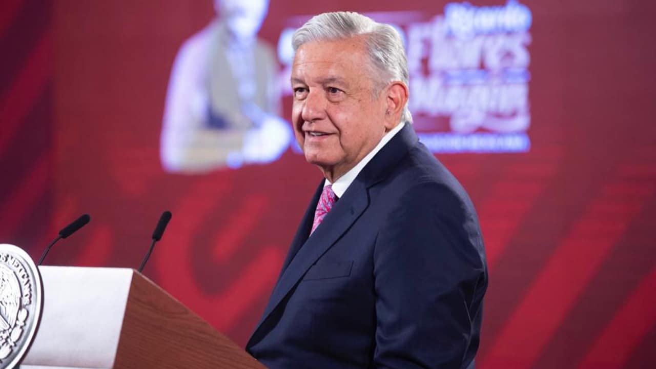 Andrés Manuel López Obrador, presidente de México, durante la conferencia mañanera en Palacio Nacional.