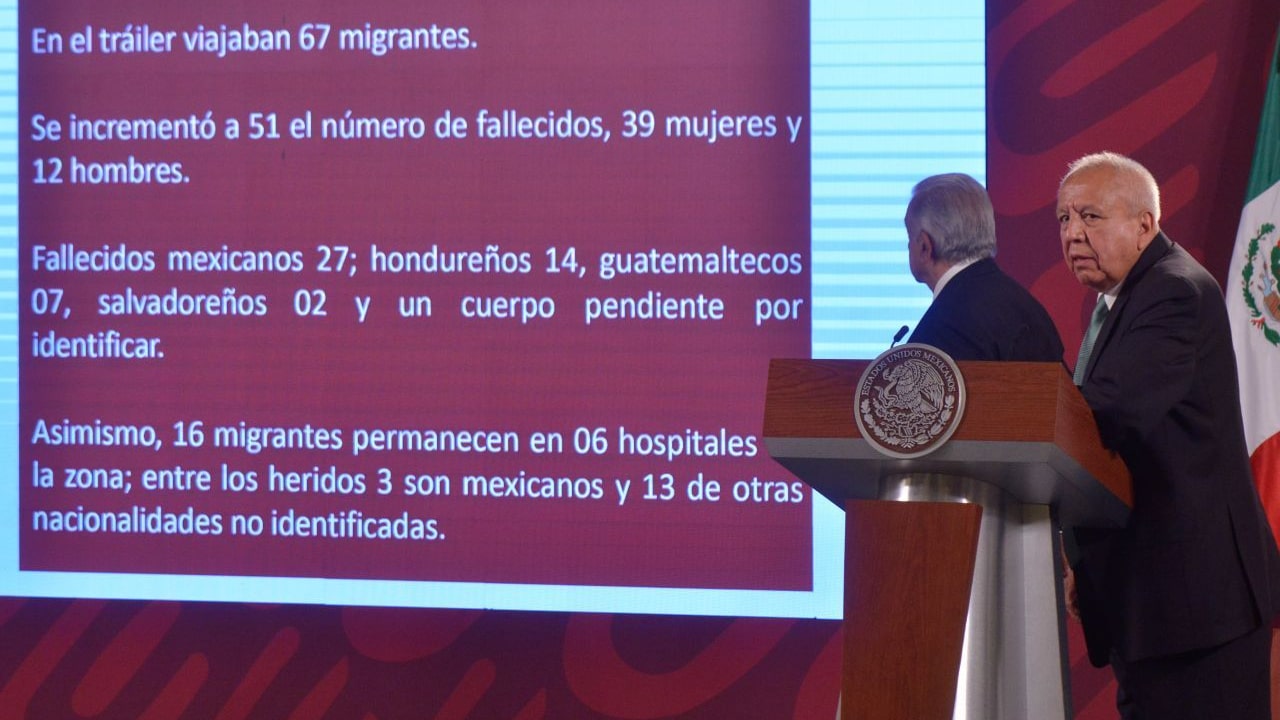 Francisco Garduño Yañez, comisionado del INM, informó las cifras actualizadas de los migrantes fallecidos encontrados en Texas. Fuente: Cuartoscuro