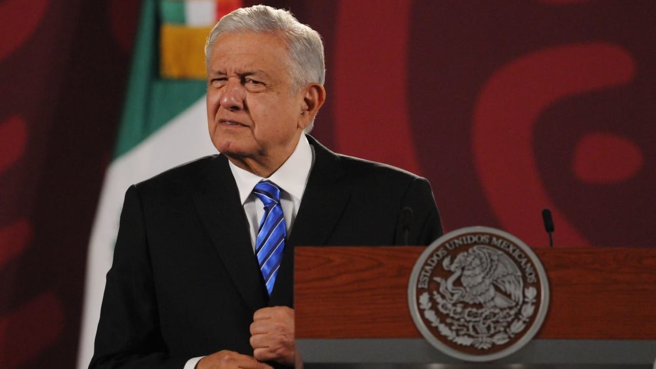 Andrés Manuel López Obrador, presidente de México, durante la conferencia mañanera en Palacio Nacional