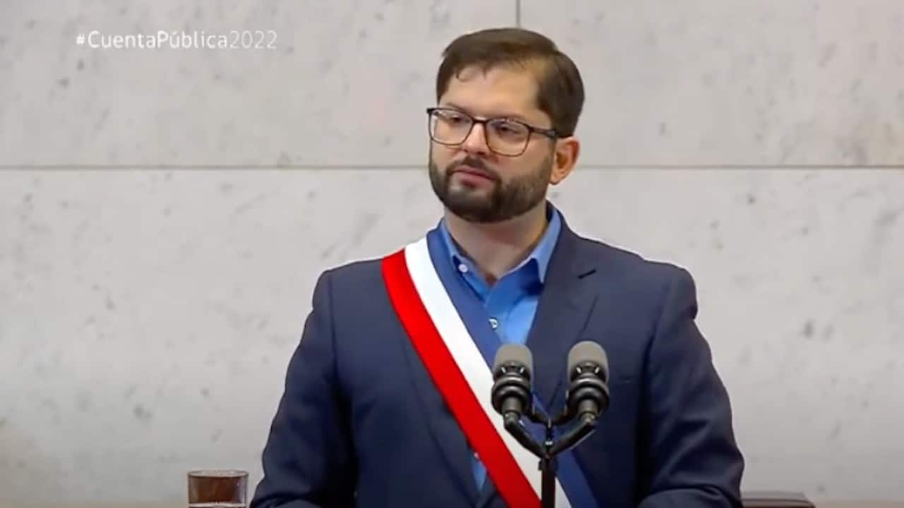 El Presidente Gabriel Boric realiza su primera Cuenta Pública de Gobierno desde el Congreso Nacional, 1 de junio de 2022 (Gobierno de Chile)